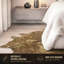 Tapis en cuir de vache Houchin Home Decor - brun clair et or 6 pi x 7 pi