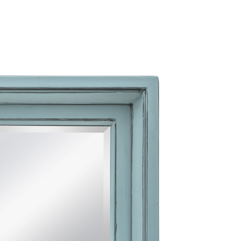Kolya - Miroir de commode rectangulaire biseauté - Finition bleue, Bleu