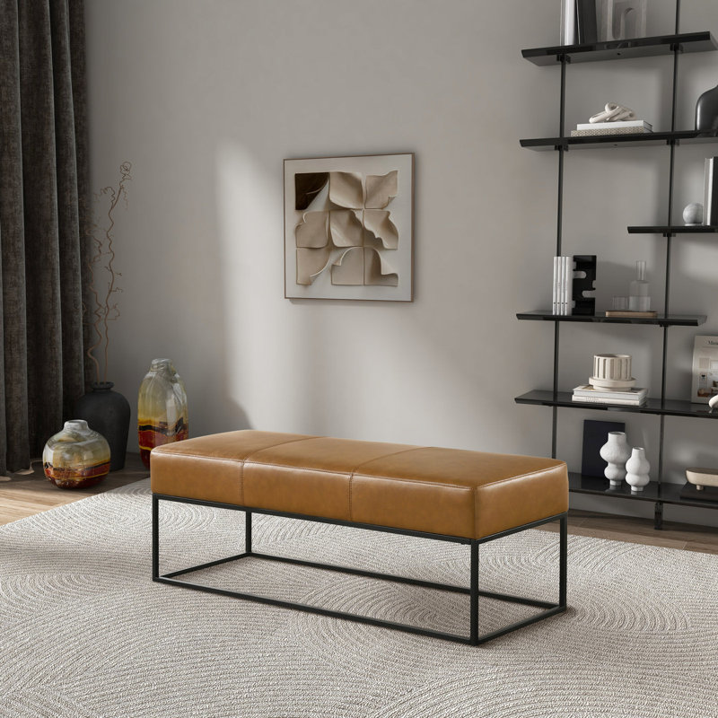 Banc en cuir brun clair Odessa