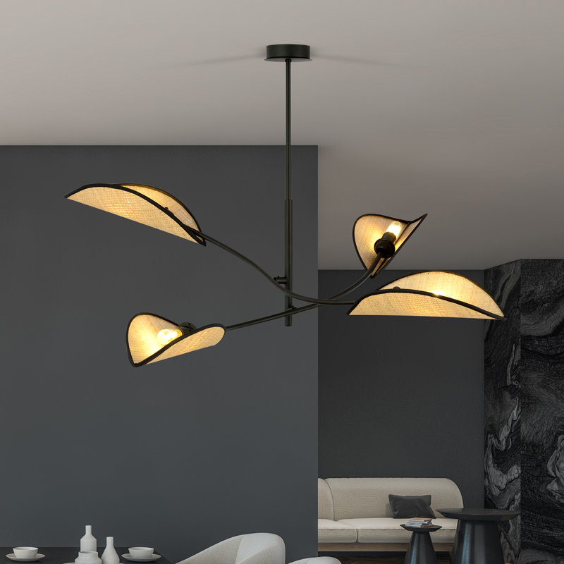 4 - Light Chandelier, Brown