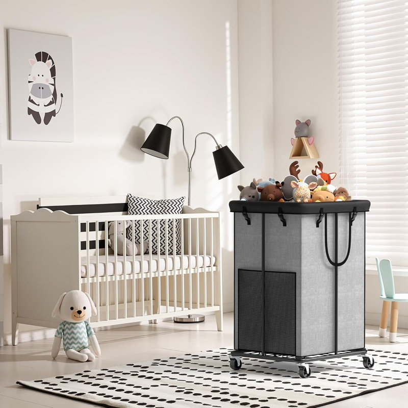 150L Large Laundry Hampers, Oxford Fabric Laundry Hampers Clothes Hampers, Metal Frame And Removable Bag Design With Wheels, Suitable For Bedroom, Bathroom, Dorm Room, Laundry Room
