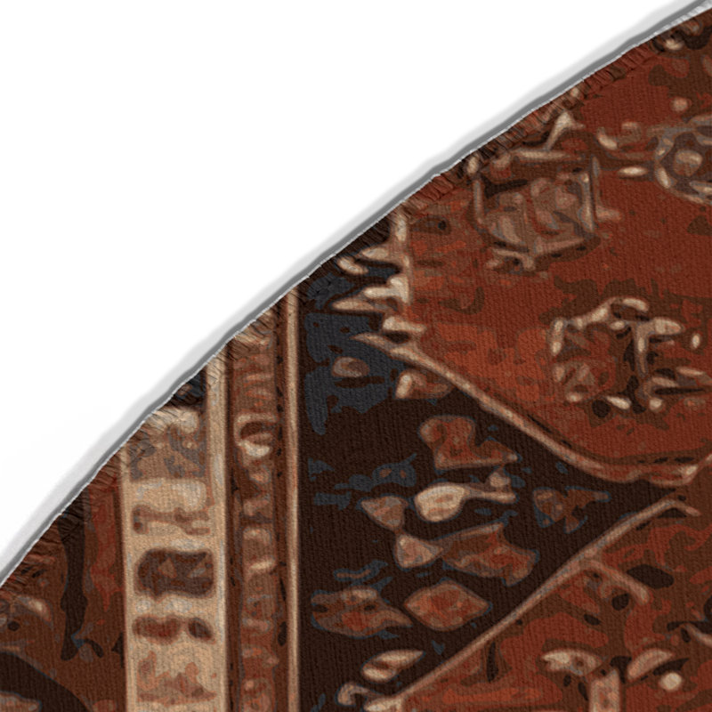 Tapis turc intérieur et extérieur brun, Rond 5 pi