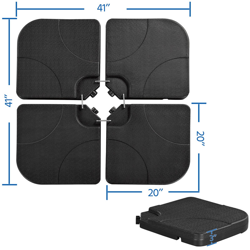 Hylan HDPE 4-Piece 176Lb. Fillable Patio Umbrella Base Stand