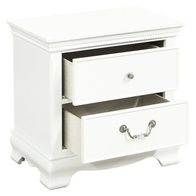 Table de chevet Traditional, 5 tiroirs, blanc