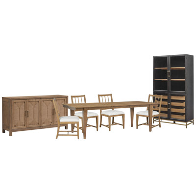 Extendable Rectangular Dining Table With 4 Grey Side Chairs