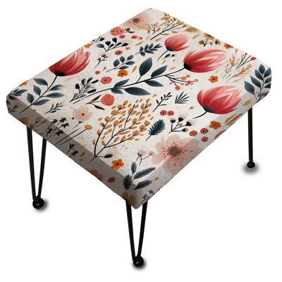 Motif floral de charme rustique rose rustique - Repose-pieds rectangulaire floral
