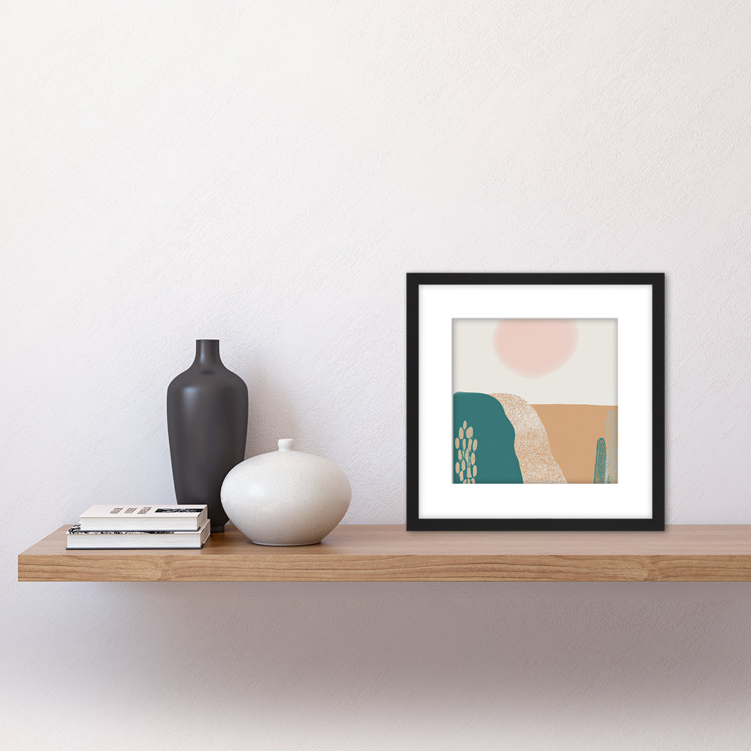 Landscape Fields Sun Boho Watercolour - Single Picture Frame Painting