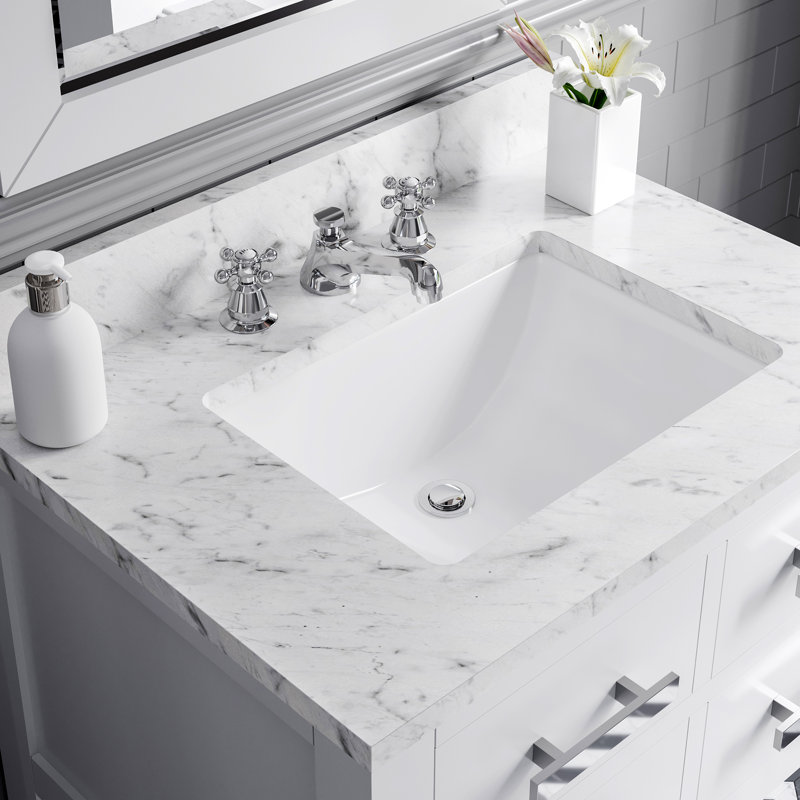Madalyn 24" Single Sink Bathroom Vanity Set with Mirror, Solid White, Faucet Included