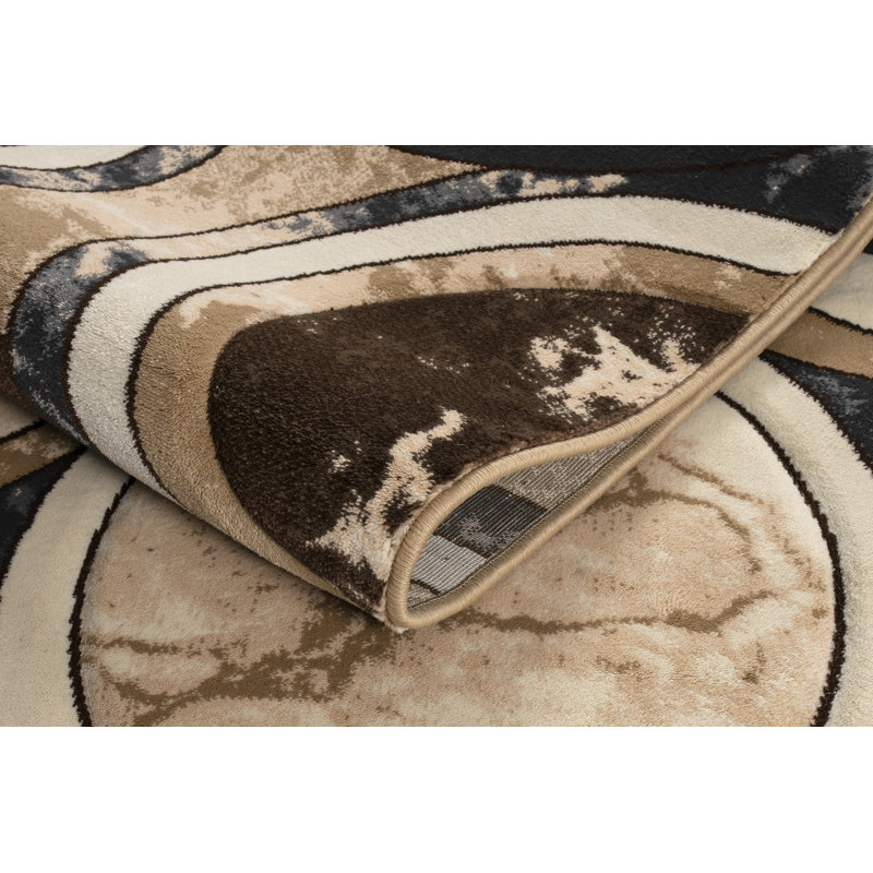 Tapis rond gris / beige Tyka, Rectangle 2 pi 1 po x 3 pi 3 po