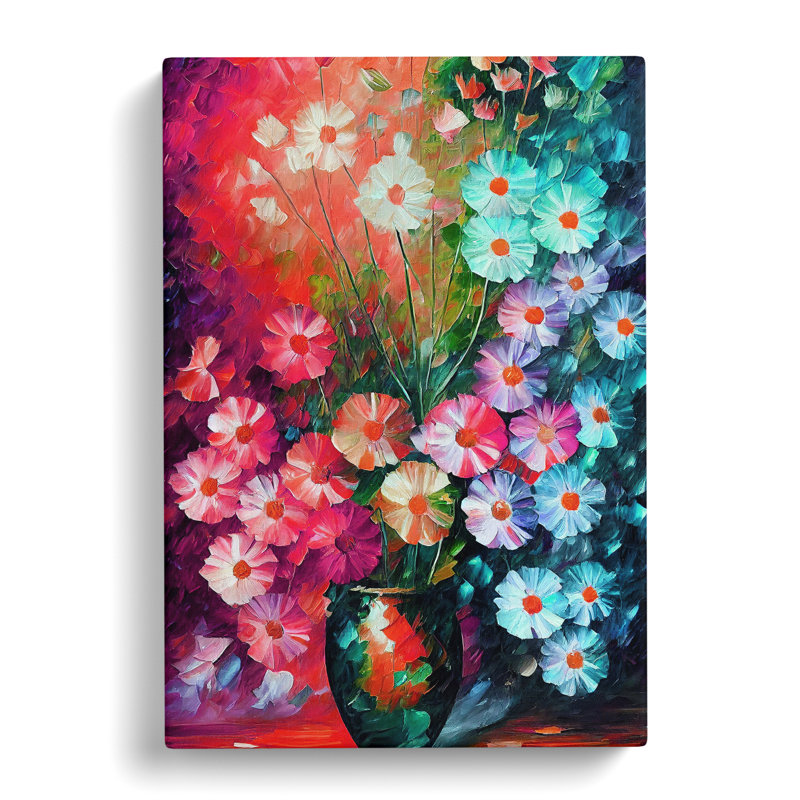 Vase Of Pretty Flowers No.1 - Print, No Matte, 50cm H x 35cm W x 3cm D, Wrapped Canvas