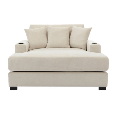 55" Oversized Chaise Lounger Modern Style Sofa Couch