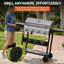 Barbecue au propane avec couvercle, roues et tables d'appoint pliables-133023609