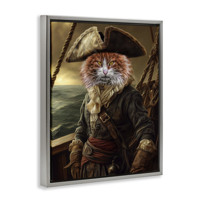 Cadre flottant Swashbuckling Whiskers Cat, design par Kelley Parker