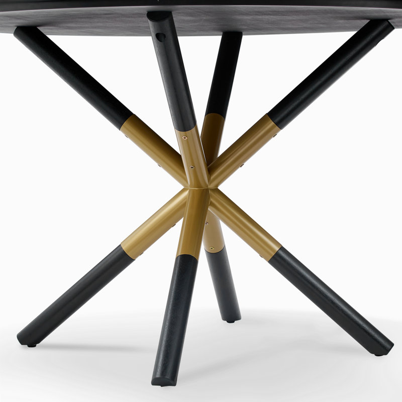 Doucoure Round Solid Wood Base Dining Table