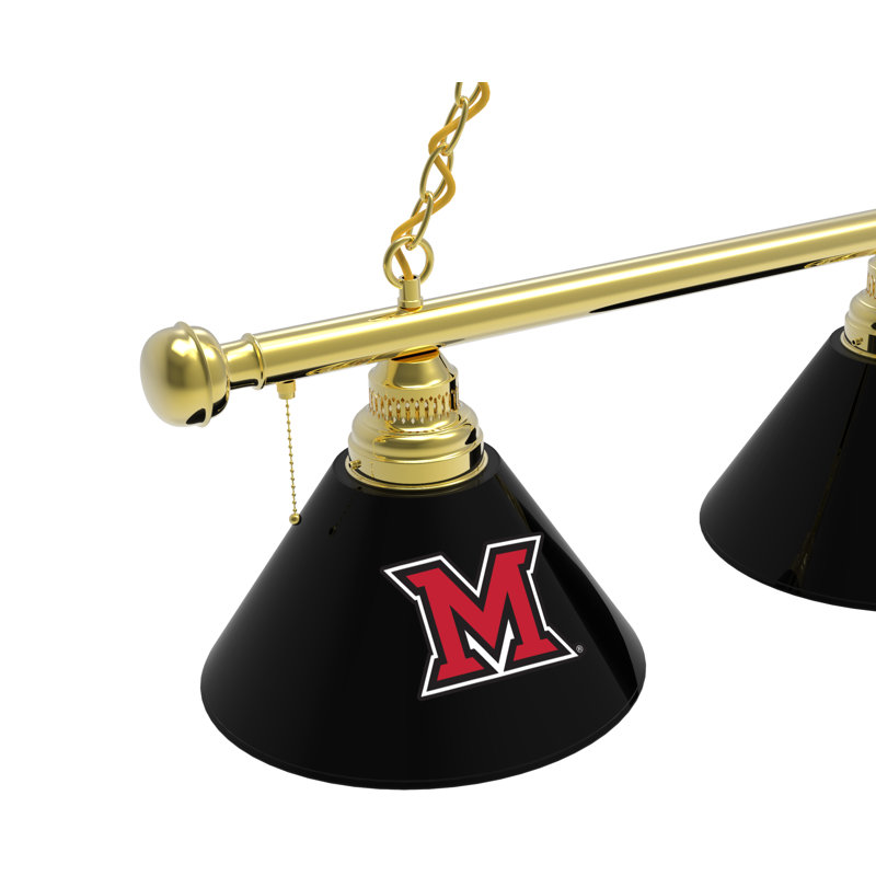 3 - Light Pool Table Lights Pendant, Brass, Miami (OH) RedHawks