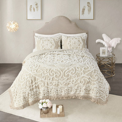 Frange en coton chenille médaillon pour chambre à coucher élégante