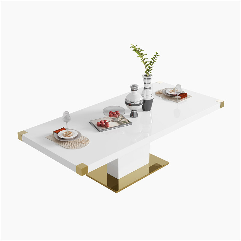 1 Piece Rectangular Dining Table without Chair, White