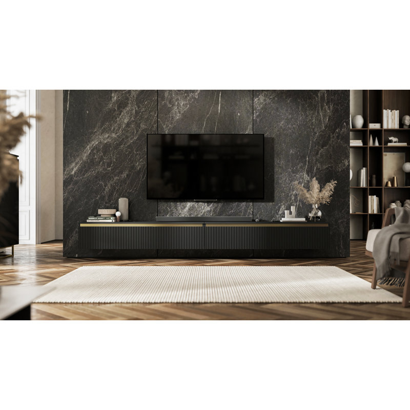 Alinea Unfinished TV Stand for TVs up to 50", Matte Black