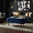 Ruslan Oval Storage Ottoman, Navy