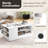 34" Long Rectangle Centre Table Coffee Table With 2-tier Open Storage Shelves