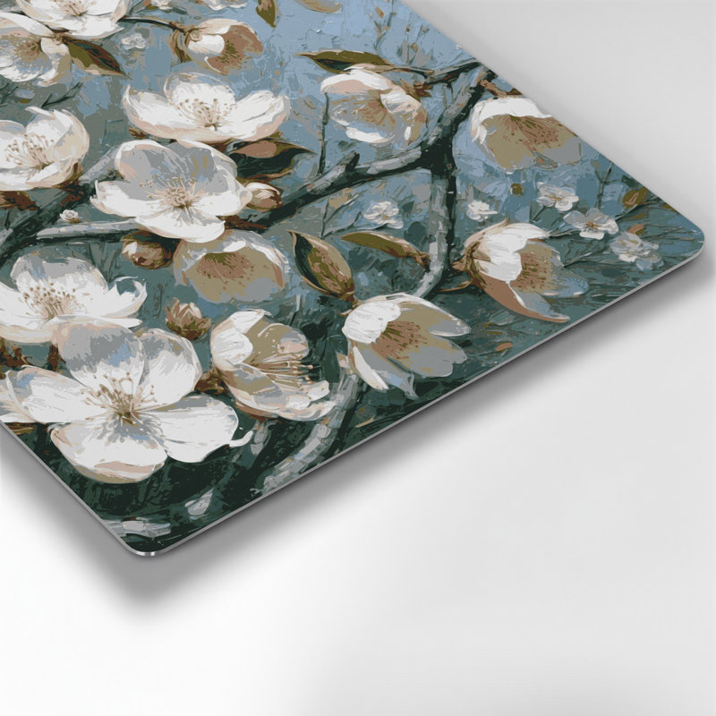 Art mural en métal Botanical Apple Blossoms, H 8 po x l 8 po