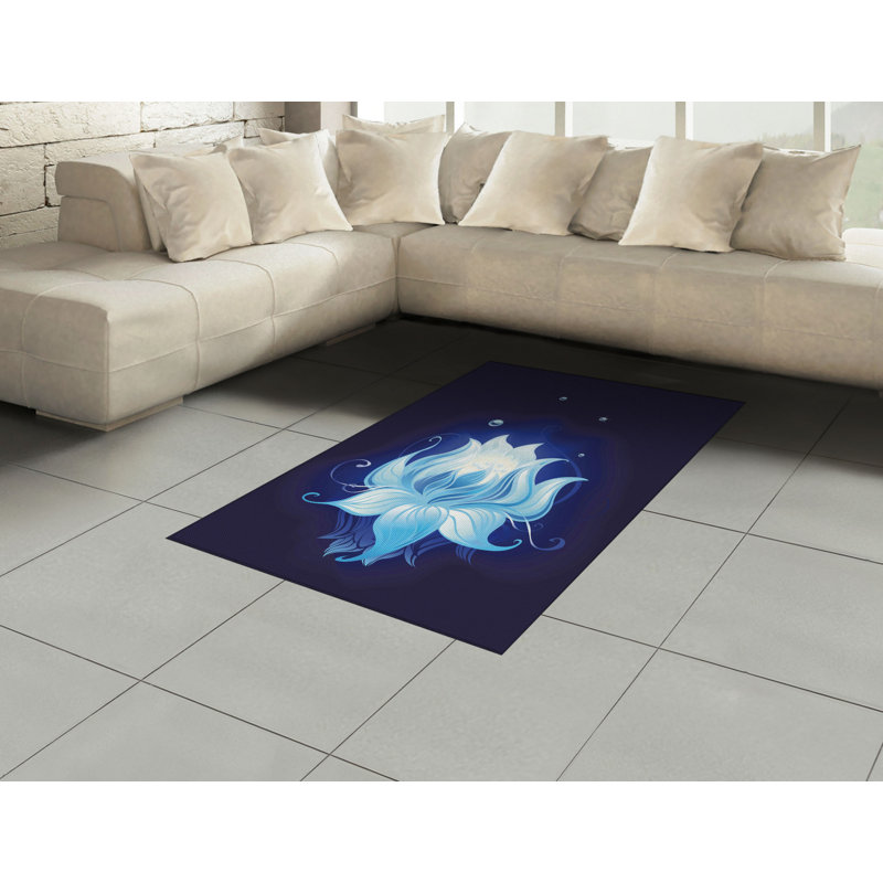 Floral High Density Long Fiber Poly Threads Decorative Area Rug Carpet, Rectangle 4' x 5'8"