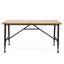 Table basse industrielle pour terrasse - bois avec finition d'aspect antique, pieds en métal noir, look antique d'extérieur de style industriel, structure en fer, résistance aux intempéries