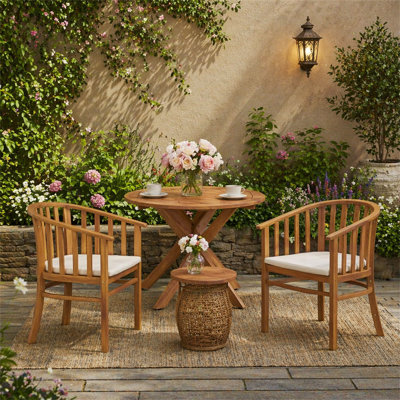 Outdoor Wooden Dining Chairs With Cushions