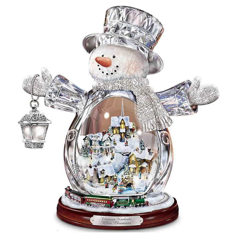 Thomas Kinkade, bonhomme de neige de Noël blanc