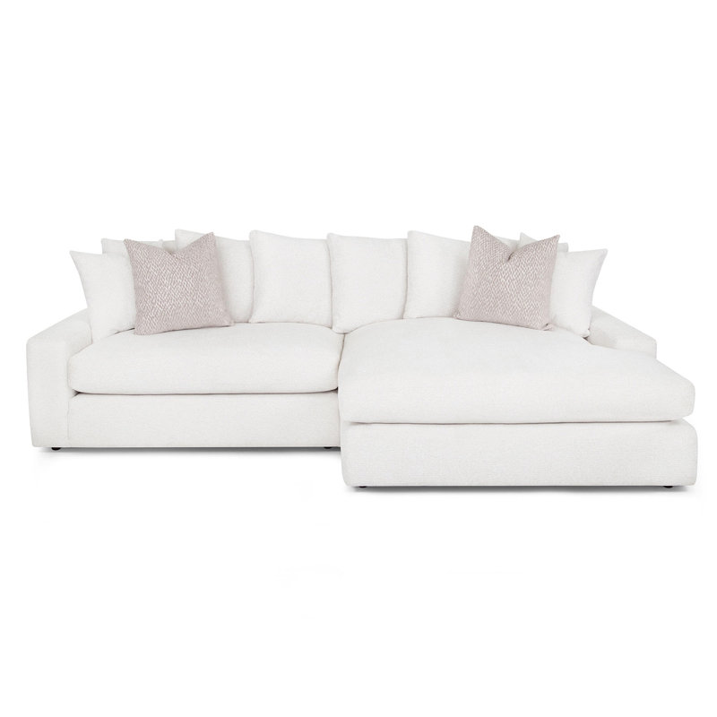 Canapé et chaise de 118 po de largeur, Blanc, Accoudoir à droite (vu de face)