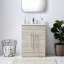 Ensemble de meuble-lavabo simple autoportant à 2 portes en bois grain de bois avec plateau en céramique Quinnlyn