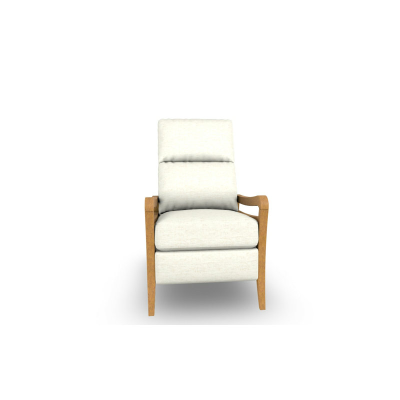 Modern High Leg Recliner, Honey Birch, Snow