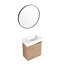 Armoire de salle de bain flottante de 18 po avec lavabo et porte en résine blanche - Espace de rangement moderne en bois contreplaqué