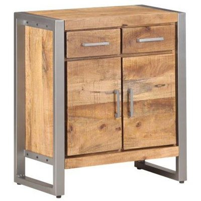 Buffet en bois de manguier brut 23,6 po x 13,8 po x 28,3 po