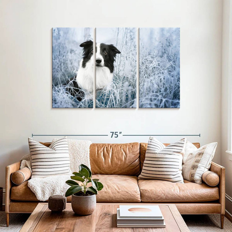 Brampt Winter Border Collie, 36" H x 57" W
