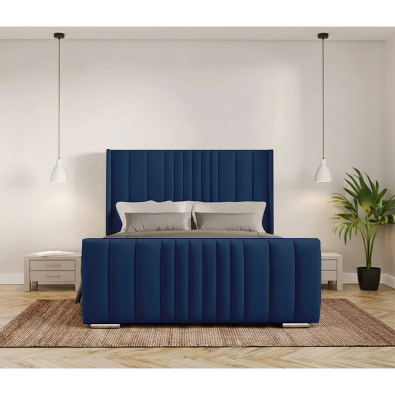 Schwamm Upholstered Bed Frame, Parliament, Small Double (4')