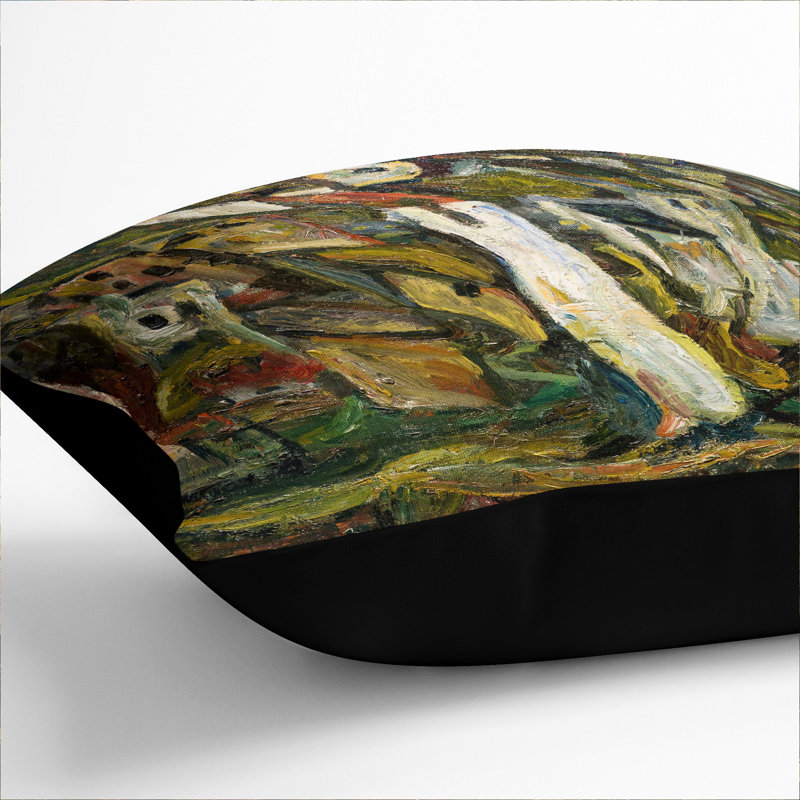 Houses Green White Square Throw Cushion, 55cm H x 55cm W x 20cm D