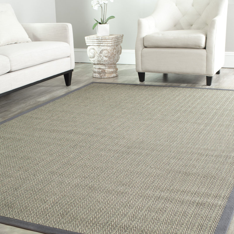 Arlen Auckland Jute Brown/Gray Area Rug, Rectangle 4' x 6'