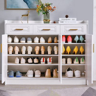 White Manufactured wood Shoe Storage