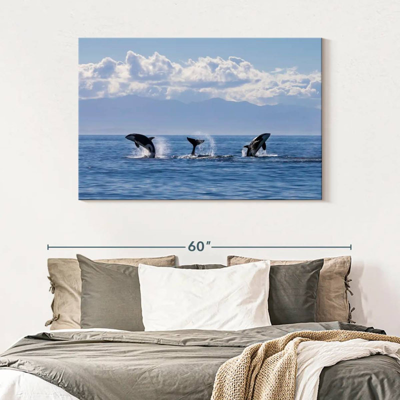Brampt Lively Killer Whales, 32" H x 48" W