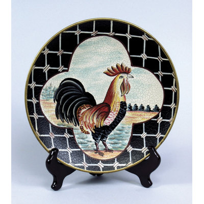 Assiette décorative coq