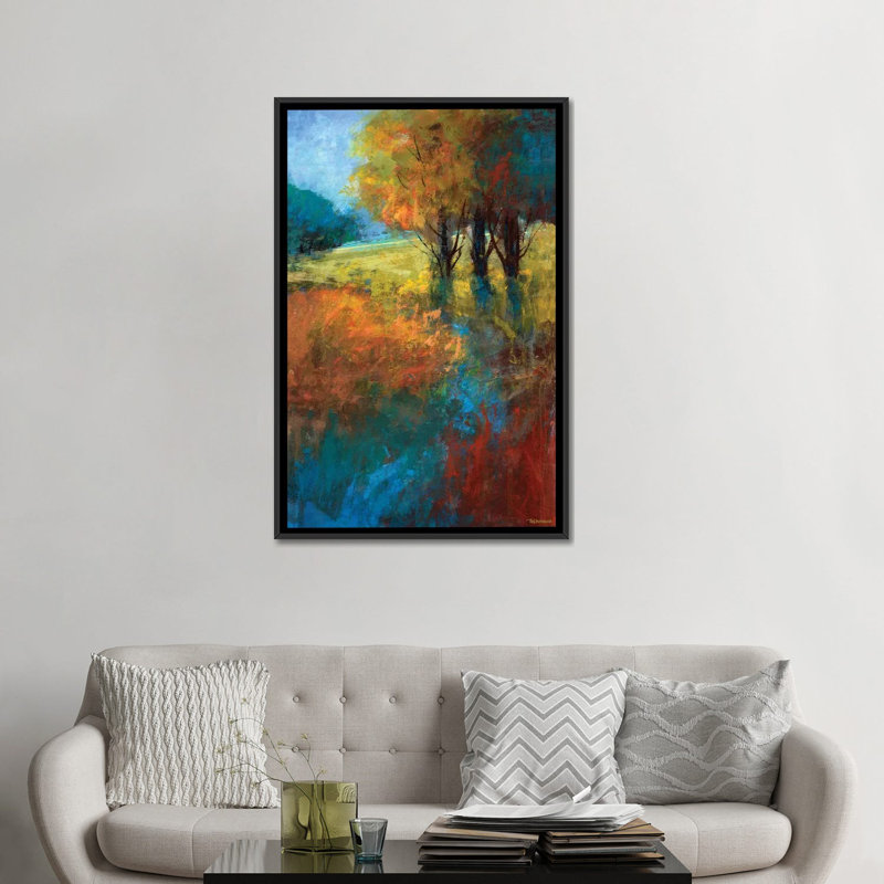 « automne song i », impression sur toile, H 26 po x l 18 po x P 1,5 po, Toile avec cadre noir, Pas de tapis
