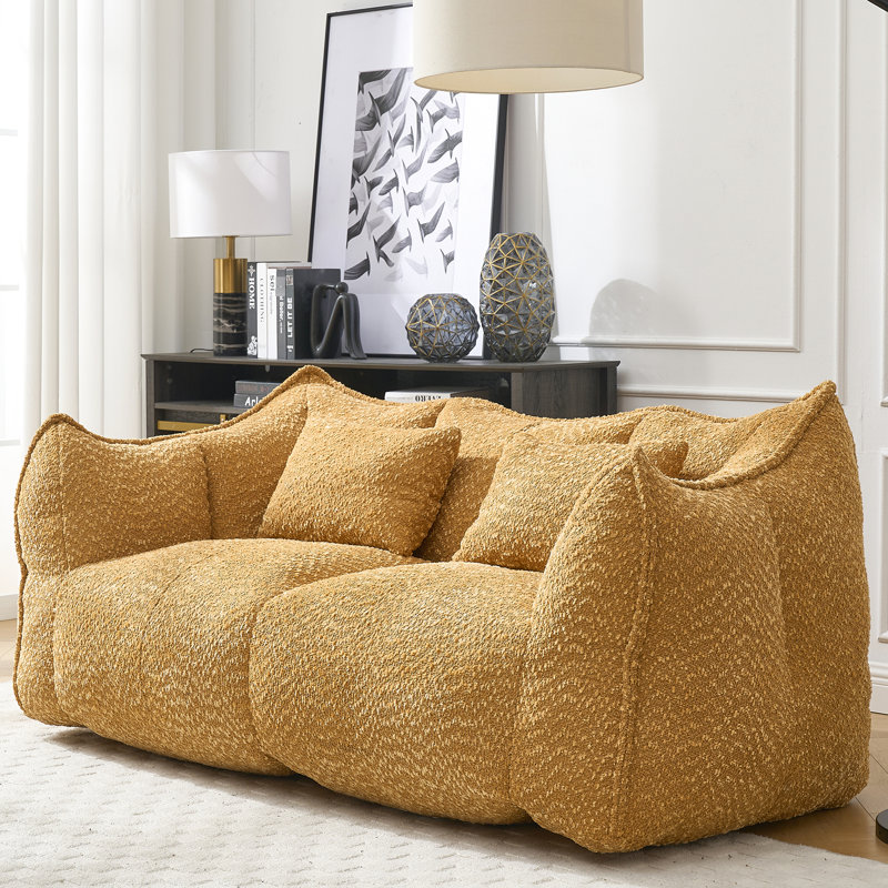 Fauteuil inclinable carré confortable pour le divertissement en salle, Jaune
