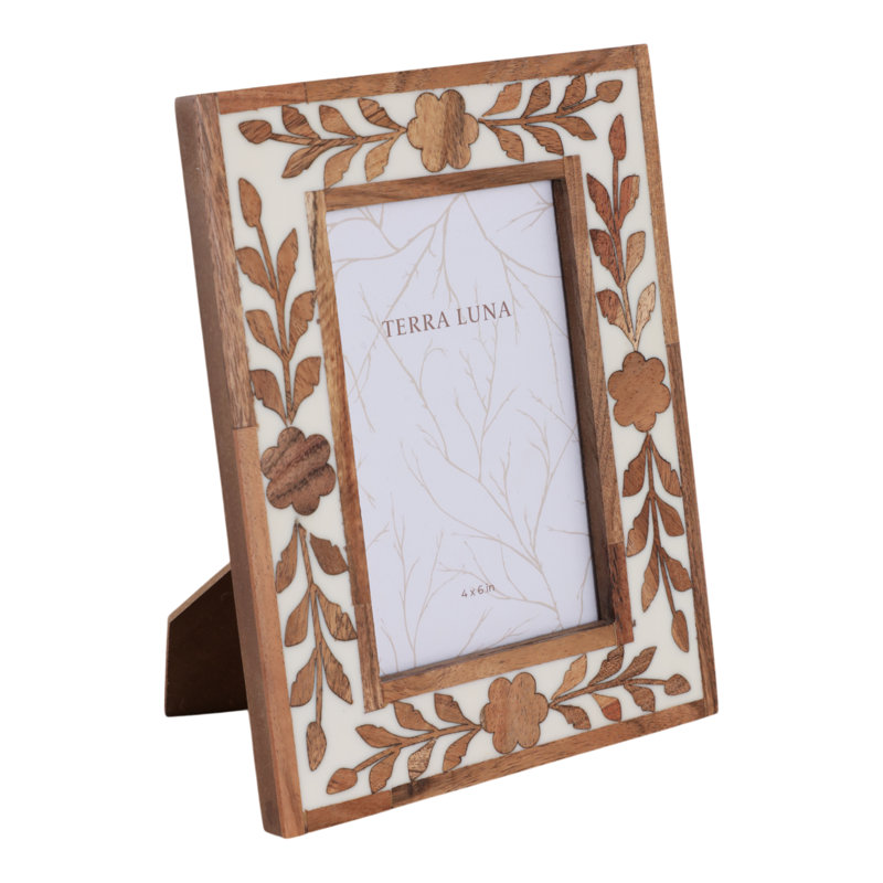 Wood Glass Resin MDF Polyresin Frame - Decorative Boho Style Picture Frame For Casual Home Decor, Stylish And Versatile Accent For Modern And Eclectic Interiors