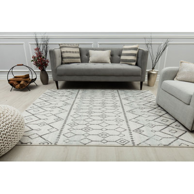 Ildiko Knox Tribal Linen White Area Rug