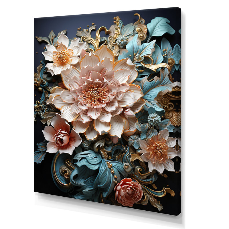 Bouquet de fleurs sauvages éclatantes, Toile tendue, H 20 po x l 12 po x P 1 po