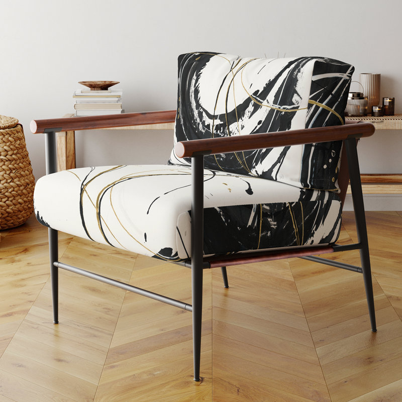 Fauteuil d'appoint Tamerlan, Noir, noir, noir, noir, Noir / blanc