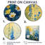 Décoration murale marguerite jaune et bleu jardin de rêves S II-10084848-10084852