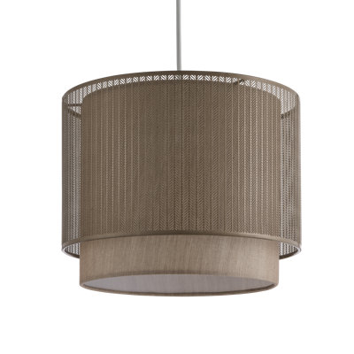 23cm H Metal Drum Pendant Shade ( Screw On ) in Taupe