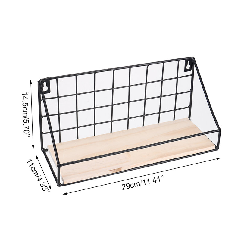 Organiseur de rangement mural Albarado, l 11,41 po x H 5,7 po x P 4,33 po, Noir